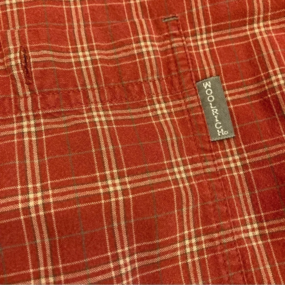 Mens Woolrich Red Plaid Long Sleeve Button Front Shirt - Picture 2 of 3